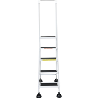 Light-Duty Stop-Step Ladders, 5 Steps, 16" Step Width, 47-11/16" Platform Height, Steel Les Distributions ICE