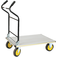 Chariot &agrave; plateforme avec poign&eacute;e ergonomique pliante, Aluminium, 660 lb, 35-1/2" lo x 24" la, Hauteur 41" Les Distributions ICE