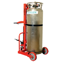 Hydraulic Large Liquid Gas Cylinder Cart HLCC, Polyurethane Wheels, 20" W x 20" D Base, 1000 lbs. Les Distributions ICE