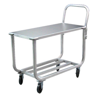 Chariot en aluminium &agrave; plateforme tubulaire, 700 lb Capacit&eacute;, Aluminium, 19" la x 42" ha x 46" p, Bordure vers le bas Les Distributions ICE