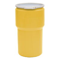 Baril emboîtable en poly&eacute;thyl&egrave;ne, 14 gal. US (11,7 gal. imp.), Dessus ouvert, Jaune Les Distributions ICE