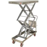 Manual Hydraulic Scissor Lift Table, 47-1/2" L x 24" W, Partial Stainless Steel, 1500 lbs. Capacity Les Distributions ICE