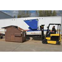 Self-Dumping Hopper, Steel, 3 cu.yd., Blue Les Distributions ICE
