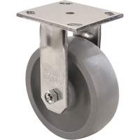 Max9 Caster, Rigid with Brake, 5" (127 mm), Envirothane Grey-WOW, 1000 lbs. (453.6 kg.) Les Distributions ICE