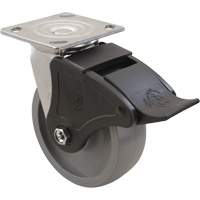 Max9 Caster, Swivel, 6" (152.4 mm), Envirothane Grey-WOW, 1100 lbs. (498.95 kg.) Les Distributions ICE
