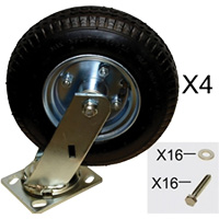 Ensemble de roulettes pneumatiques de rechange pour chariots &agrave; plateforme Les Distributions ICE