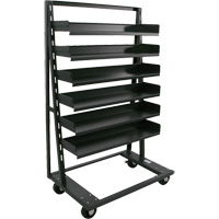 Chariot &agrave; cadre en A robuste &agrave; un c&ocirc;t&eacute; avec 6 plateaux, 38" x 25" x 63", Capacit&eacute; 2500 lb Les Distributions ICE
