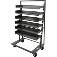 Chariot &agrave; cadre en A robuste &agrave; un c&ocirc;t&eacute; avec 6 plateaux, 38" x 25" x 63", Capacit&eacute; 2500 lb Les Distributions ICE