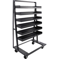 Chariot &agrave; cadre en A robuste &agrave; un c&ocirc;t&eacute; avec 6 plateaux &agrave; rebords, 38" x 25" x 63", Capacit&eacute; 2500 lb Les Distributions ICE