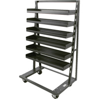 Chariot &agrave; cadre en A robuste &agrave; un c&ocirc;t&eacute; avec 6 plateaux &agrave; rebords, 38" x 25" x 63", Capacit&eacute; 2500 lb Les Distributions ICE
