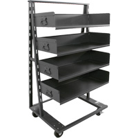 Chariot &agrave; cadre en A robuste &agrave; un c&ocirc;t&eacute; avec 4 grands plateaux, 38" x 25" x 63", Capacit&eacute; 2500 lb Les Distributions ICE