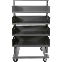 Chariot &agrave; cadre en A robuste &agrave; un c&ocirc;t&eacute; avec 4 grands plateaux, 38" x 25" x 63", Capacit&eacute; 2500 lb Les Distributions ICE