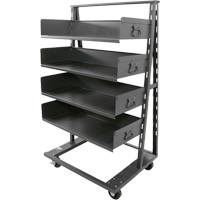 Chariot &agrave; cadre en A robuste &agrave; un c&ocirc;t&eacute; avec 4 grands plateaux, 38" x 25" x 63", Capacit&eacute; 2500 lb Les Distributions ICE