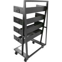 Chariot &agrave; cadre en A robuste &agrave; un c&ocirc;t&eacute; avec 4 grands plateaux, 38" x 25" x 63", Capacit&eacute; 2500 lb Les Distributions ICE