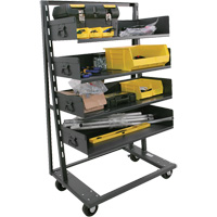 Chariot &agrave; cadre en A robuste &agrave; un c&ocirc;t&eacute; avec 4 grands plateaux, 38" x 25" x 63", Capacit&eacute; 2500 lb Les Distributions ICE
