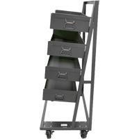 Chariot &agrave; cadre en A robuste &agrave; un c&ocirc;t&eacute; avec 4 grands plateaux &agrave; rebord, 38" x 25" x 63", Capacit&eacute; 2500 lb Les Distributions ICE