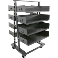 Chariot &agrave; cadre en A robuste &agrave; deux c&ocirc;t&eacute;s avec 8 plateaux &agrave; rebords, 38" x 30" x 63", Capacit&eacute; 2500 lb Les Distributions ICE