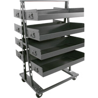 Chariot &agrave; cadre en A robuste &agrave; deux c&ocirc;t&eacute;s avec 8 grands plateaux &agrave; rebords, 38" x 30" x 63", Capacit&eacute; 2500 lb Les Distributions ICE