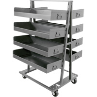 Chariot &agrave; cadre en A robuste &agrave; deux c&ocirc;t&eacute;s avec 8 grands plateaux &agrave; rebords, 38" x 30" x 63", Capacit&eacute; 2500 lb Les Distributions ICE