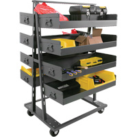Chariot &agrave; cadre en A robuste &agrave; deux c&ocirc;t&eacute;s avec 8 grands plateaux &agrave; rebords, 38" x 30" x 63", Capacit&eacute; 2500 lb Les Distributions ICE