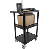 Utility Cart with Flat Shelf, 3 Tiers, 18-1/8" x 37-3/8" x 27-3/4", 330 lbs. Capacity Les Distributions ICE