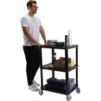 Utility Cart with Flat Shelf, 3 Tiers, 18-1/8" x 37-3/8" x 27-3/4", 330 lbs. Capacity Les Distributions ICE