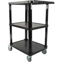 Utility Cart with Flat Shelf, 3 Tiers, 18-1/8" x 37-3/8" x 27-3/4", 330 lbs. Capacity Les Distributions ICE