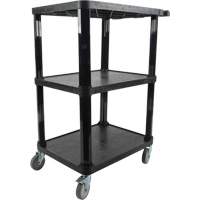 Utility Cart with Flat Shelf, 3 Tiers, 18-1/8" x 37-3/8" x 27-3/4", 330 lbs. Capacity Les Distributions ICE
