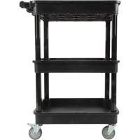 Utility Cart with Deep Lip Shelf, 3 Tiers, 19" x 39-1/2" x 28-1/4", 330 lbs. Capacity Les Distributions ICE
