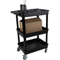 Utility Cart with Deep Lip Shelf, 3 Tiers, 19" x 39-1/2" x 28-1/4", 330 lbs. Capacity Les Distributions ICE
