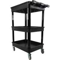 Utility Cart with Deep Lip Shelf, 3 Tiers, 19" x 39-1/2" x 28-1/4", 330 lbs. Capacity Les Distributions ICE