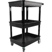 Utility Cart with Deep Lip Shelf, 3 Tiers, 19" x 39-1/2" x 28-1/4", 330 lbs. Capacity Les Distributions ICE