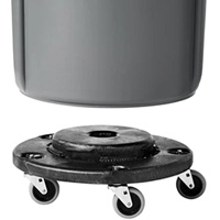 Brute&reg; Dolly, Polyethylene, Black, Fits: 20 - 55 US Gal. Les Distributions ICE