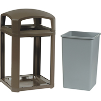 Landmark Series&reg; Classic Container Frame With Rigid Liner, Galvanized Steel, 35 US gal. Les Distributions ICE