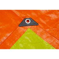 High-Visibility Heavy-Duty Woven Tarp, Polyethylene, Green/Orange, 16' x 20' x 12 mils Les Distributions ICE