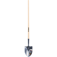 Pro Round Point Shovel, Tempered Steel Blade, Wood, Straight Handle Les Distributions ICE