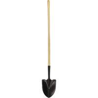 Round Point Shovel, Tempered Steel Blade, Wood, Straight Handle Les Distributions ICE