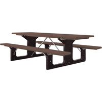 Tables de pique-nique en plastique recycl&eacute;, 6' lo x 61-1/2" la, Brun Les Distributions ICE