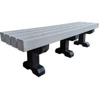 Banc de parc, Plastique recycl&eacute;, 72" lo x 17" la x 17" h, Gris Les Distributions ICE