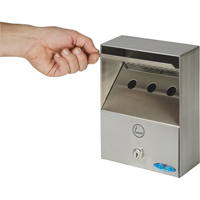 Smoking Receptacles, Wall-Mount, Stainless Steel, 1 Litres Capacity, 9" Height Les Distributions ICE