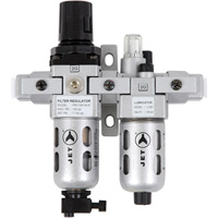 Filtre &agrave; air miniature en deux parties, r&eacute;gulateur et lubrificateur AFRLCM14, 1/4" NPT Les Distributions ICE