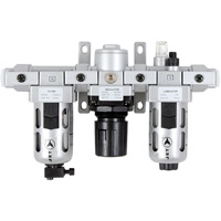 Filtre &agrave; air interm&eacute;diaire en trois parties, r&eacute;gulateur & lubrificateur AFRLMI38, 3/8" NPT Les Distributions ICE