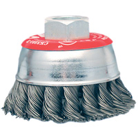 Brosse boisseau &agrave; fils li&eacute;s et nou&eacute;s &agrave; haute performance, 3" dia. x 10mm x 1,25" arbre Les Distributions ICE