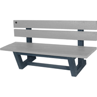 Outdoor Park Benches, Recycled Plastic, 60" L x 17" W x 17" H, Grey Les Distributions ICE