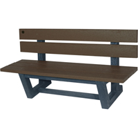 Outdoor Park Benches, Recycled Plastic, 60" L x 22-13/16" W x 29-13/16" H, Umber Les Distributions ICE