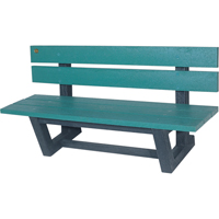 Outdoor Park Benches, Recycled Plastic, 60" L x 22-13/16" W x 29-13/16" H, Green Les Distributions ICE