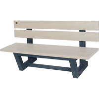 Outdoor Park Benches, Recycled Plastic, 60" L x 22-13/16" W x 29-13/16" H, Sand Les Distributions ICE