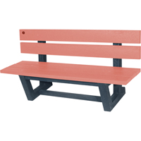Outdoor Park Benches, Recycled Plastic, 60" L x 22-13/16" W x 29-13/16" H, Redwood Les Distributions ICE