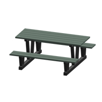 Recycled Plastic Outdoor Picnic Tables, 72" L x 60-5/16" W, Grey Les Distributions ICE
