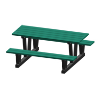 Recycled Plastic Outdoor Picnic Tables, 72" L x 60-5/16" W, Green Les Distributions ICE